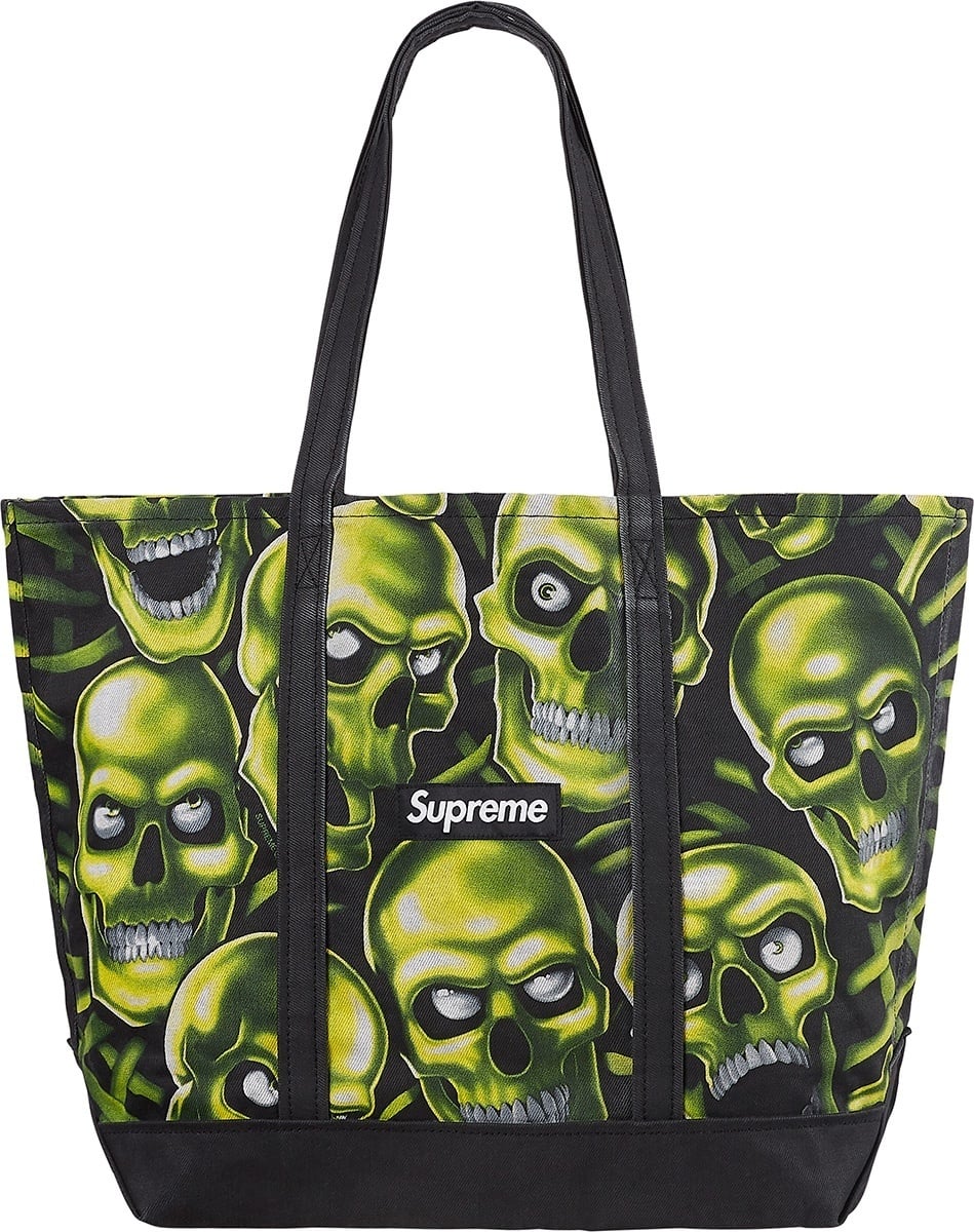 Skull Pile Denim Tote